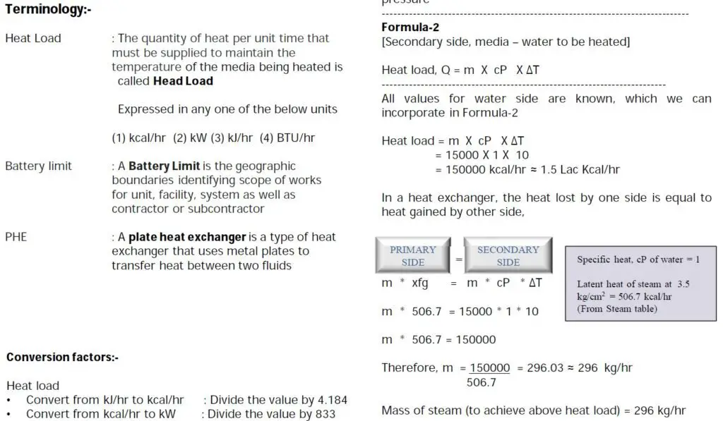 Hot water Generator Calculation