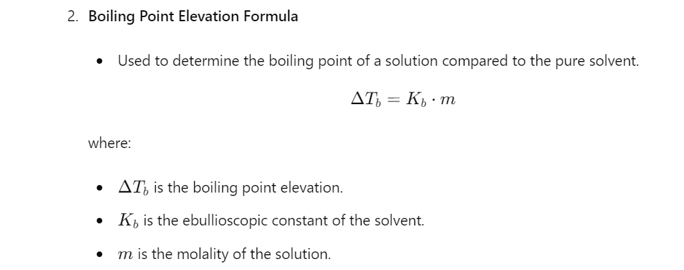 Boiling Point Apparatus Calculations