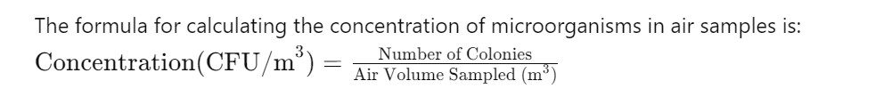 Calculation of air sampling